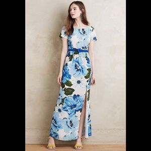 ANTHROPOLOGIE Dayflower Chiffon Maxi Dress Sz S